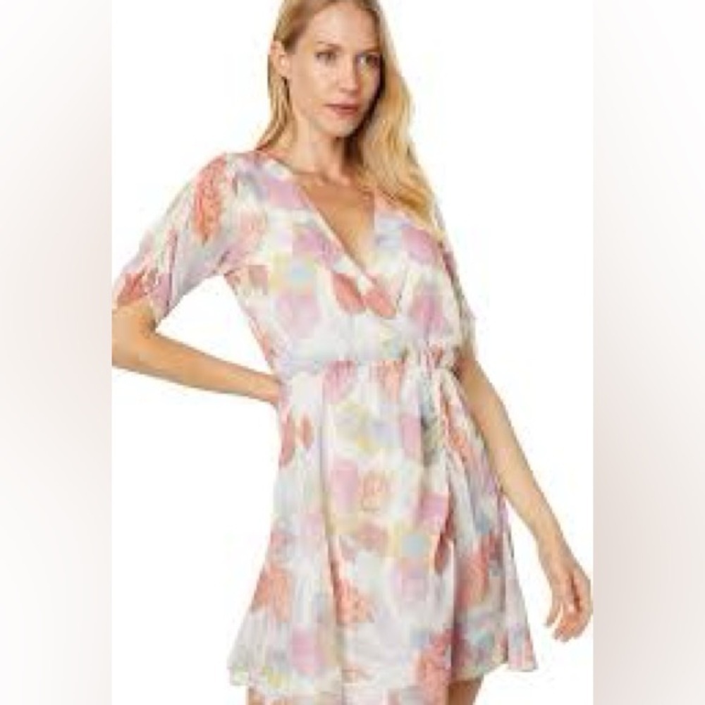 Ted Baker London Juleah Dress NWT Ruched Sleeves Faux Wrap Ted Size 4 = US 10